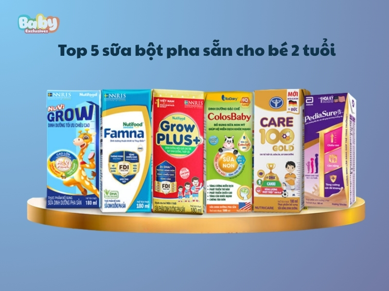 Top 5 sữa bột pha sẵn cho bé 2 tuổi