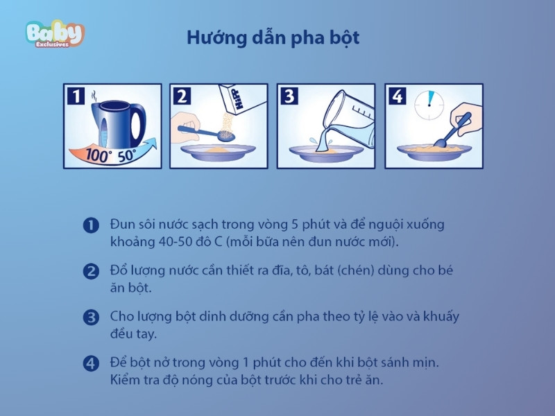 Các Bước Pha Bột ăn Dặm Hipp
